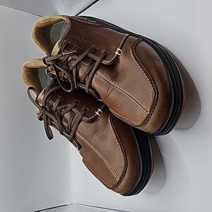 MBT Tariki m Walnut Leather Comfort Walk Exercise Shoe Men Lace Up READ size10